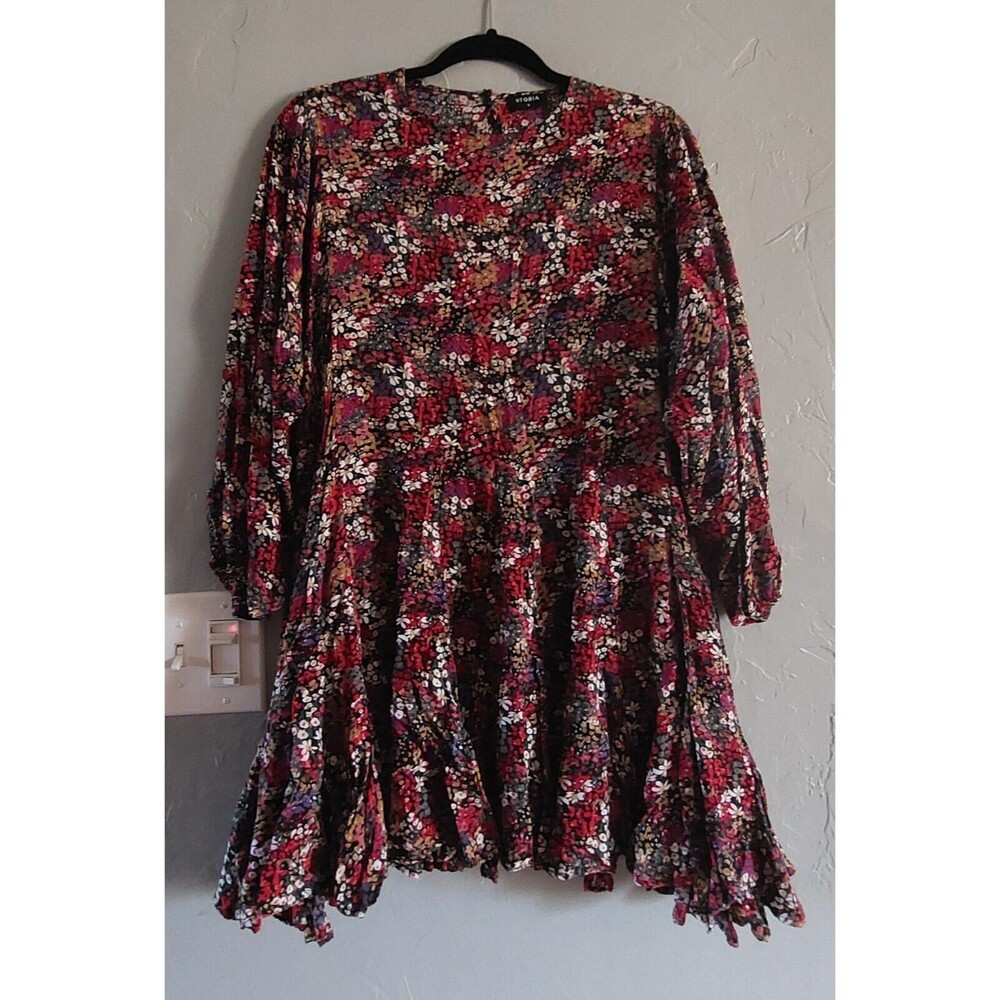 STORIA Dress Women's Size S, Floral, Flared, Balloon Sleeves, Cotton,bohemian.